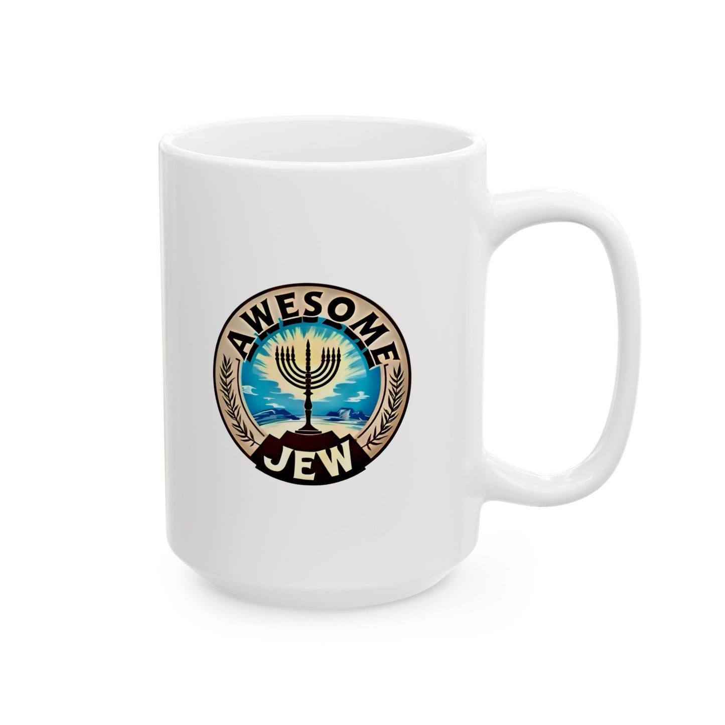 Awesome Jewish Ceramic Mug - Custom Drinkware for Coffee Lovers, Unique Gift for Holidays, 11oz & 15oz Options