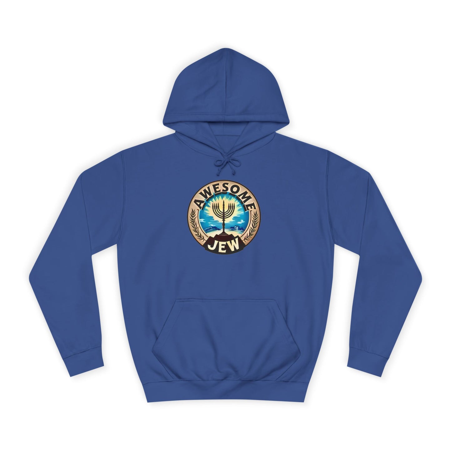Unisex College Hoodie with 'Awesome Jew' Design - Perfect for Celebrations, Jewish Holidays, and Everyday Comfort, Gift for Friends [...]
