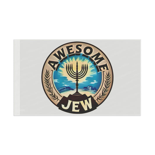 Awesome Jew Flag, Jewish Pride Banner, Menorah Decor, Celebration Flag, Hanukkah Décor, Outdoor/Indoor Flag