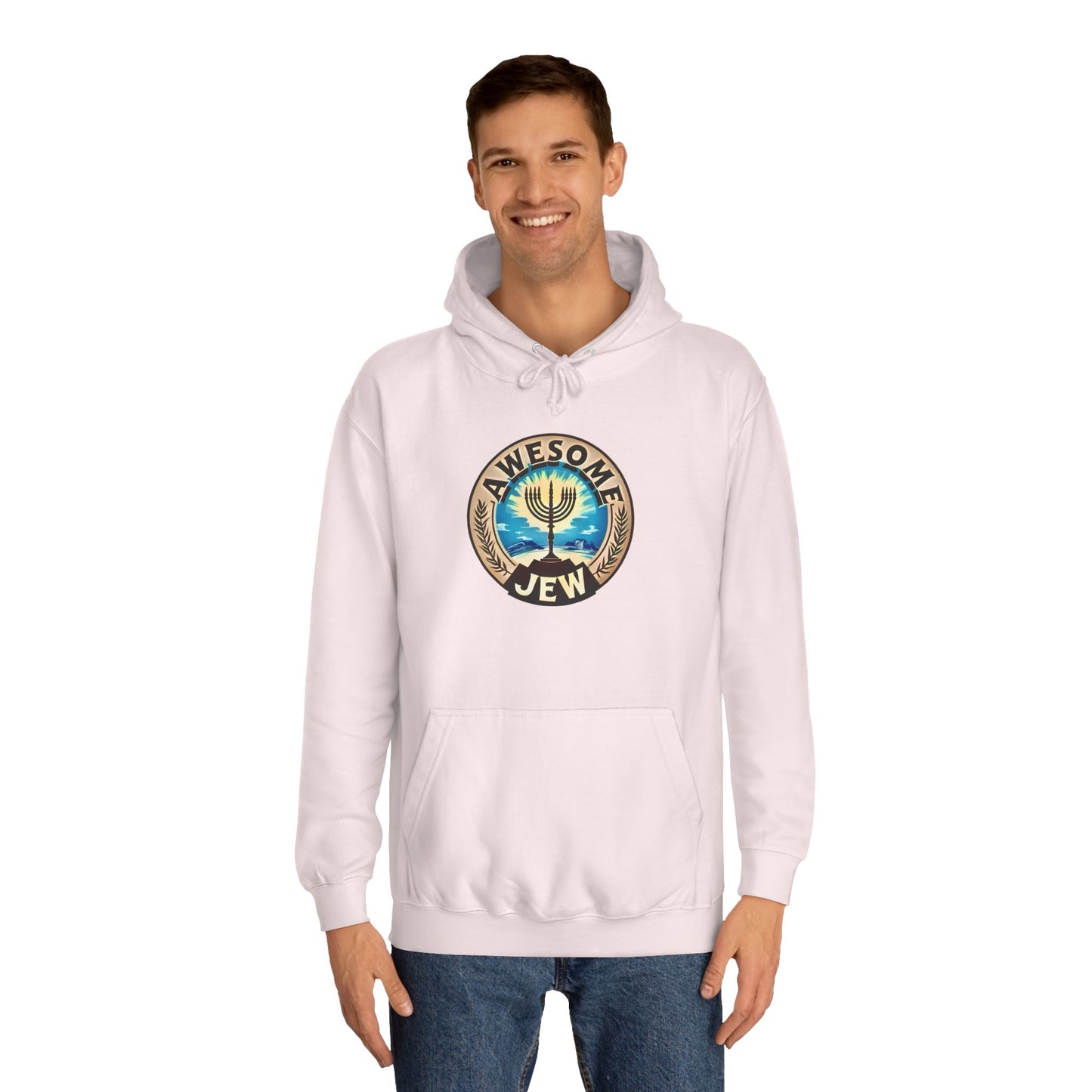 Unisex College Hoodie with 'Awesome Jew' Design - Perfect for Celebrations, Jewish Holidays, and Everyday Comfort, Gift for Friends [...]