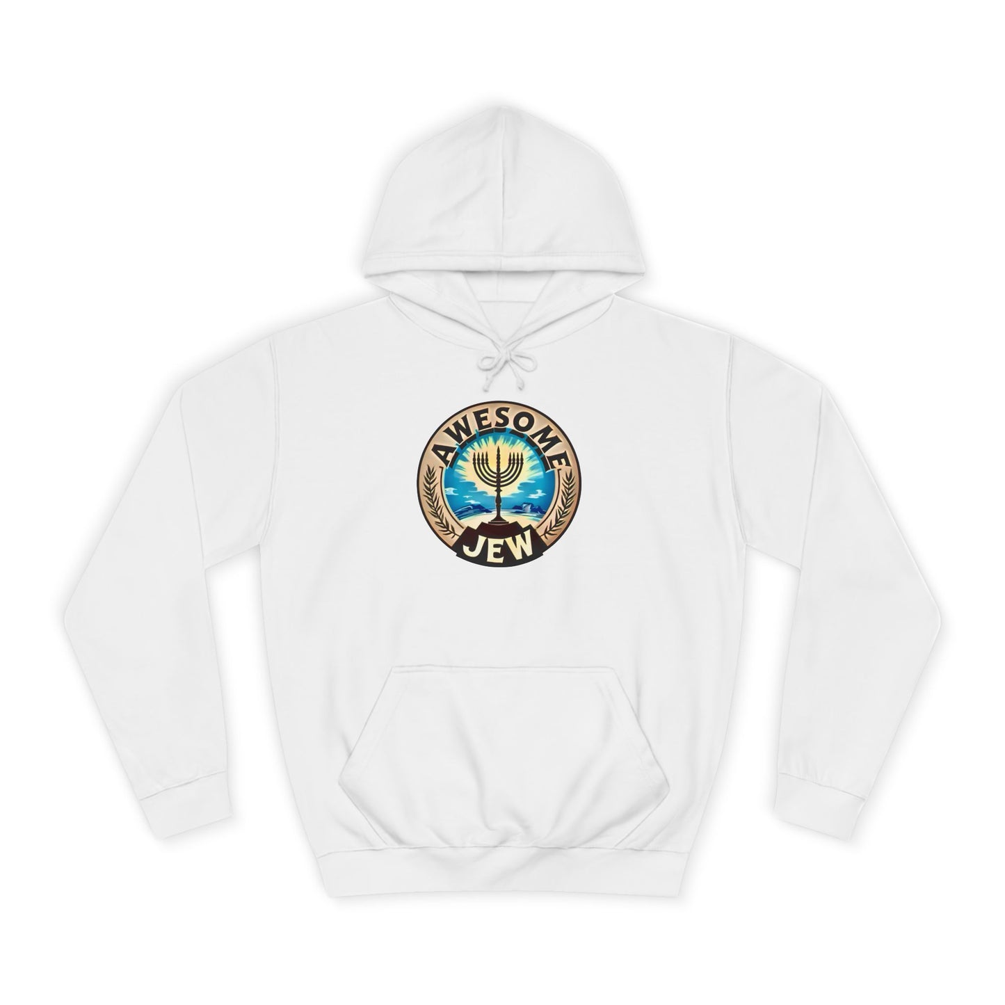 Unisex College Hoodie with 'Awesome Jew' Design - Perfect for Celebrations, Jewish Holidays, and Everyday Comfort, Gift for Friends [...]
