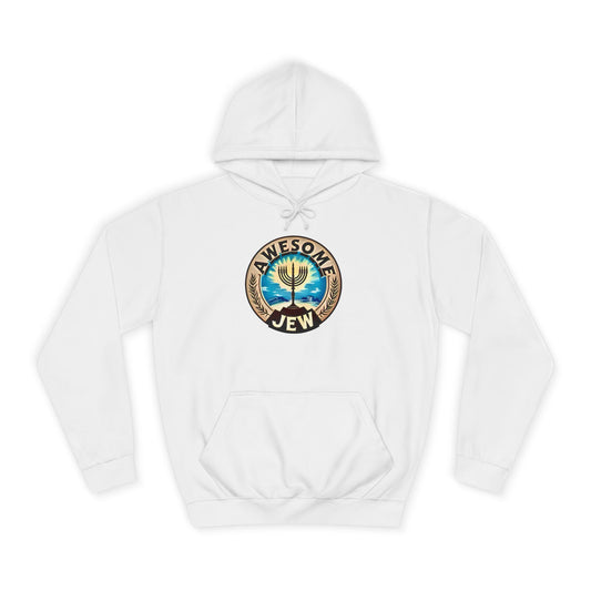 Unisex College Hoodie with 'Awesome Jew' Design - Perfect for Celebrations, Jewish Holidays, and Everyday Comfort, Gift for Friends [...]