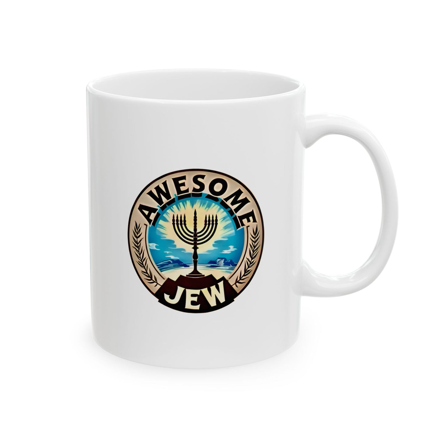 Awesome Jewish Ceramic Mug - Custom Drinkware for Coffee Lovers, Unique Gift for Holidays, 11oz & 15oz Options