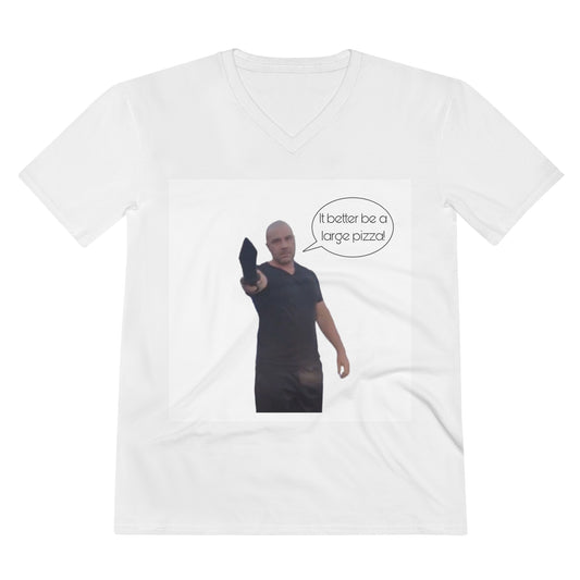 Funny Men's V-Neck Tee - Pizza Lover Shirt, Humorous Gift for Foodies, Casual Wear, Perfect for Parties, Birthdays, and Gatherings