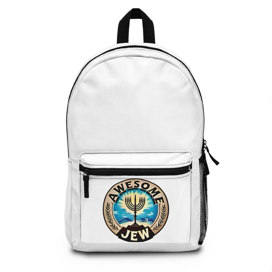 Awesome Jew Emblem Backpack | Stylish School Bag, Unique Gift, Travel Rucksack, Jewish Community Accessory, Custom Backpack