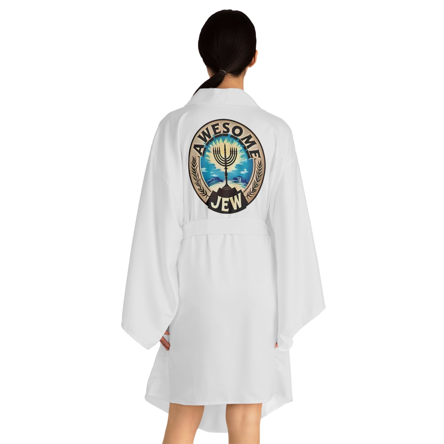 Awesome Jew Long Sleeve Kimono Robe, Stylish Robe for Relaxation, Perfect for Gifts, Top Quality Loungewear, Statement Piece